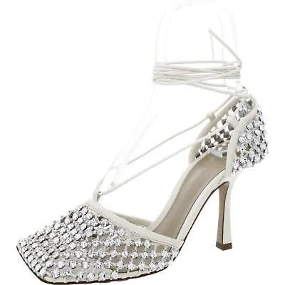 Pre-owned Bottega Veneta Womens Tan Strappy Dressy Pumps Shoes 37 Medium (b,m) Bhfo 1616 In Web Sparkle/toile