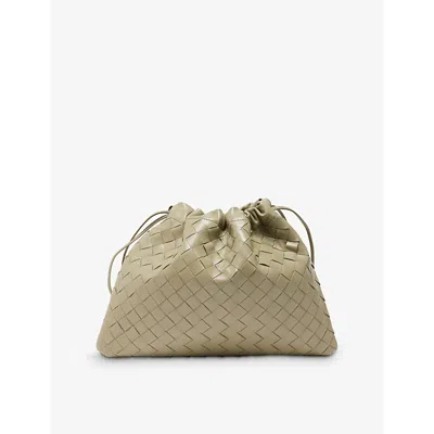 Bottega Veneta Womens Travertine-gold Dustbag Leather Clutch Bag