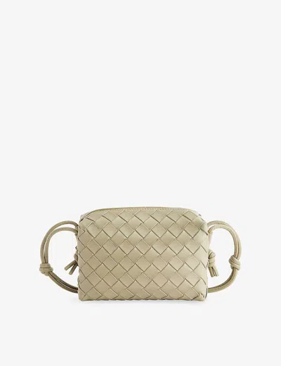 Bottega Veneta Womens Travertine-gold Loop Mini Intrecciato Leather Cross-body Bag