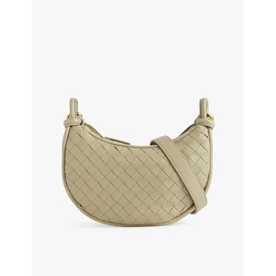 Bottega Veneta Womens Travertine-muse Bra Gemelli Saddle Leather Shoulder Bag
