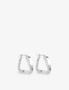 Bottega Veneta Womens Silver Wave Triangle 18ct Yellow-gold Plated Silver Hoop Earrings In Silver
