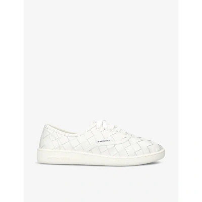 Bottega Veneta Womens White Sawyer Intrecciato-woven Trainers