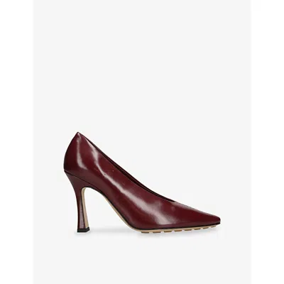 BOTTEGA VENETA WOMENS WINE SOFIA 90 SLIP-ON LEATHER PUMPS EUR 39.5 / 6.5 UK