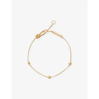 Bottega Veneta Womens  Knot 18ct Gold-plated Sterling Silver Bracelet