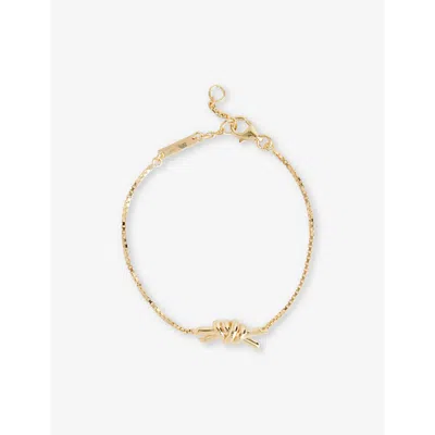 Bottega Veneta Womens  Knot 18ct Yellow-gold Plated Sterling-silver Bracelet In Yellow Gold