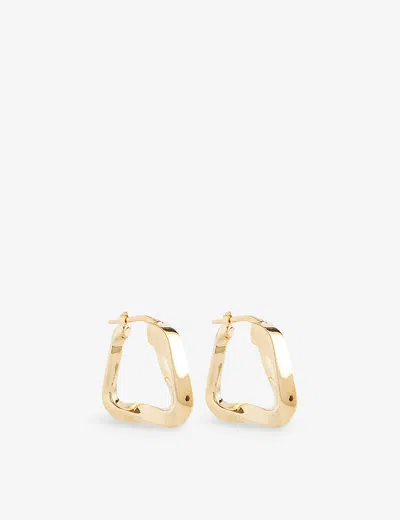 Bottega Veneta Womens Yellow Gold Wave Triangle 18ct Yellow-gold Plated Silver Hoop Earrings