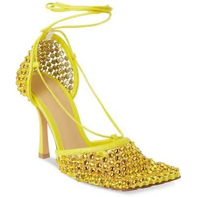 Pre-owned Bottega Veneta Womens Yellow Strappy Pumps Shoes 37 Medium (b,m) Bhfo 4972