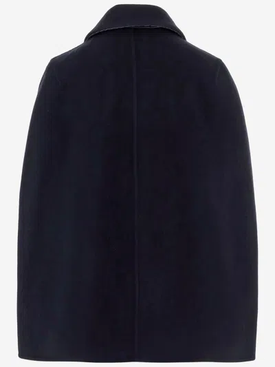 Bottega Veneta Wool And Cashmere Blend With Braided Collar Coat In Blue