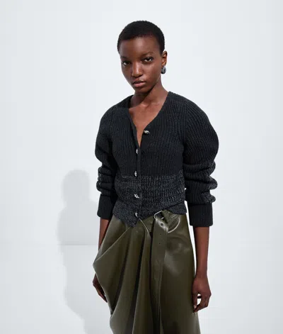Bottega Veneta Wool And Cashmere Cardigan In Black