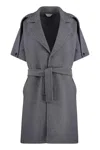 Bottega Veneta Wool Cashmere Single-breasted Coat In Gray