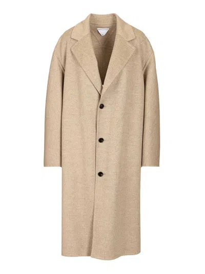 BOTTEGA VENETA WOOL AND CASHMERE COAT COATS BEIGE