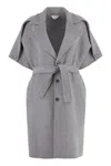 Bottega Veneta Wool Cashmere Single-breasted Coat In Grey