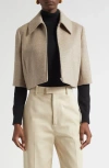 Bottega Veneta Wool & Cashmere Crop Jacket In Neutral