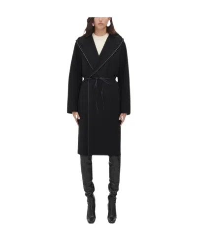 Bottega Veneta Wool And Cashmere Hooded Coat In Black