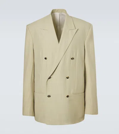 Bottega Veneta Wool And Cotton Gabardine Suit Jacket In Sand