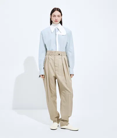 Bottega Veneta Bottega  Veneta Wool And Cotton Pants In Neutral