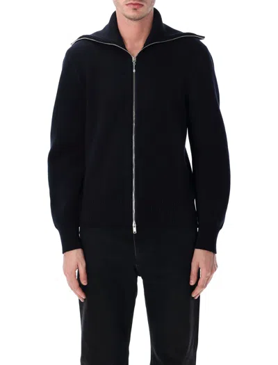 Bottega Veneta Wool And Cotton Zip-up Cardigan In Blue