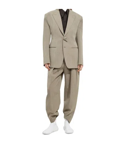Bottega Veneta Wool And Linen Pants In Brown