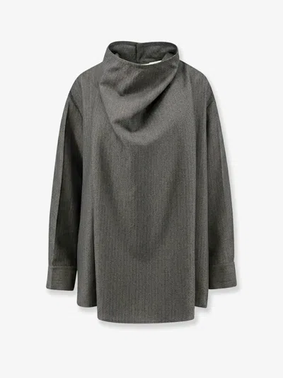 Bottega Veneta Wool And Mohair Shirt In Gray