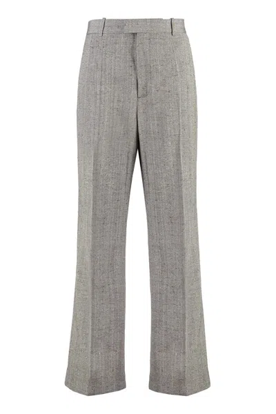 Bottega Veneta Wool And Silk Flares Pants In Grey