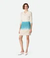 Bottega Veneta Wool And Silk Overdyed Skirt In Chalk/skyline