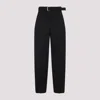 Bottega Veneta Wool Belted Trousers Women In Blue