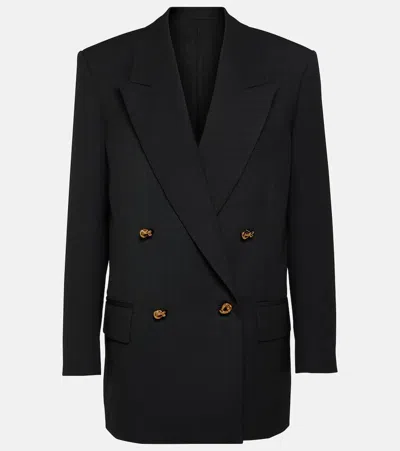 Bottega Veneta Knot Double-breasted Oversized Blazer Jacket In Black