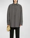 Bottega Veneta Wool-blend Buttoned Shirt In Graphite