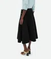 Bottega Veneta Stretch Cotton Blend Skirt With Button Embellishments In Black