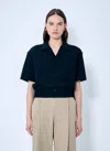 Bottega Veneta Women Wool Camp Collar Shirt In Blue
