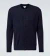 Bottega Veneta Mens Abyss Crewnck Ribbed Wool Cardigan
