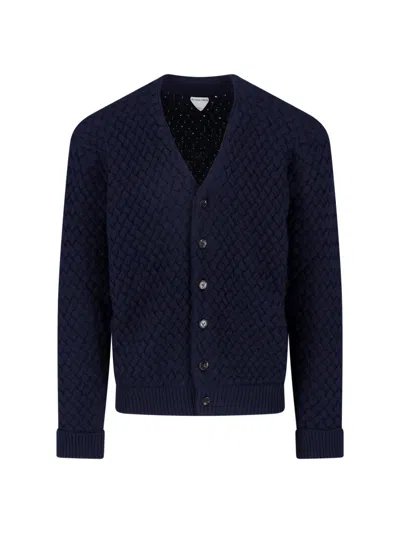 Bottega Veneta Wool Cardigan In Blue
