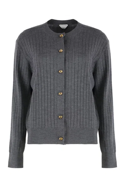 Bottega Veneta Wool Cardigan In Gray