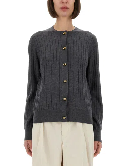 Bottega Veneta Wool Cardigan In Gray