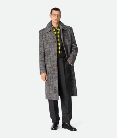 Bottega Veneta Wollmantel Mit Zickzack-muster In Black/chalk/beige