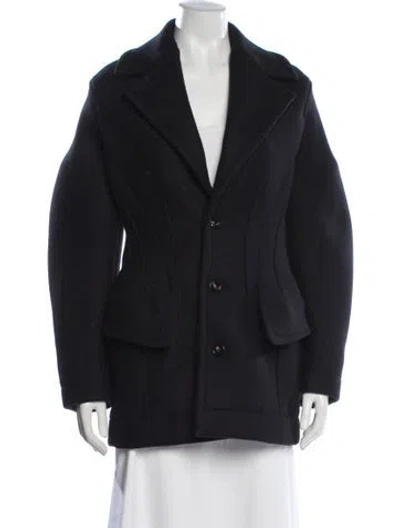Pre-owned Bottega Veneta Wool Coat In Blue