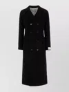 Bottega Veneta Black Coat With Notched Revers In Rayon Woman