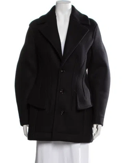 Pre-owned Bottega Veneta Wool Coat W/ Tags In Black