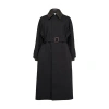 Bottega Veneta Wool Coat With Contrasting Collar In Black