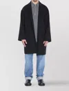Bottega Veneta Wool Coat With Notched Lapel And Pockets In Multi