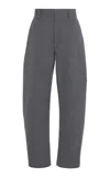 BOTTEGA VENETA WOOL-COTTON TAPERED TROUSERS