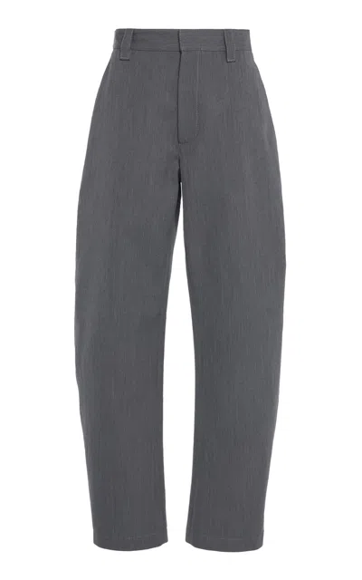 Bottega Veneta Wool-cotton Tapered Trousers In Grey