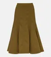 Bottega Veneta Dark Green Wool Skirt In Green
