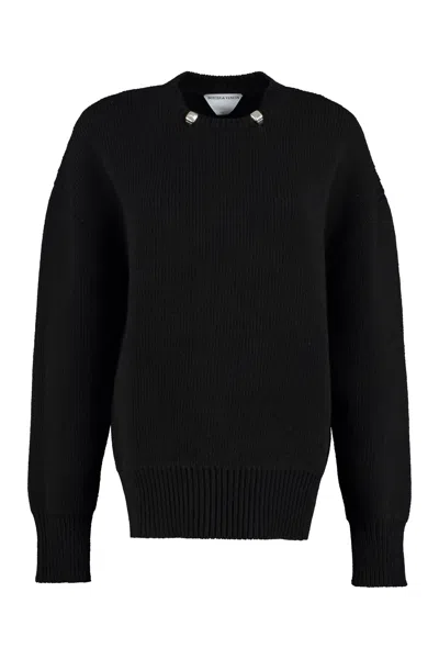 Bottega Veneta Wool Crew-neck Pullover In Black