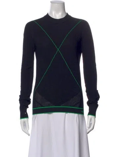 Pre-owned Bottega Veneta Wool Crew Neck Sweater In Black
