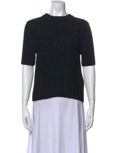 Pre-owned Bottega Veneta Wool Crew Neck Sweater In Black
