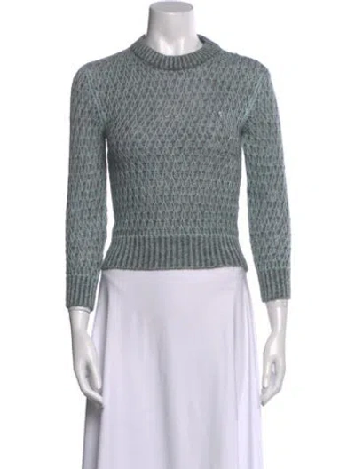 Pre-owned Bottega Veneta Wool Crew Neck Sweater In Blue