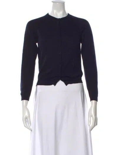 Pre-owned Bottega Veneta Wool Crew Neck Sweater In Blue/metallic