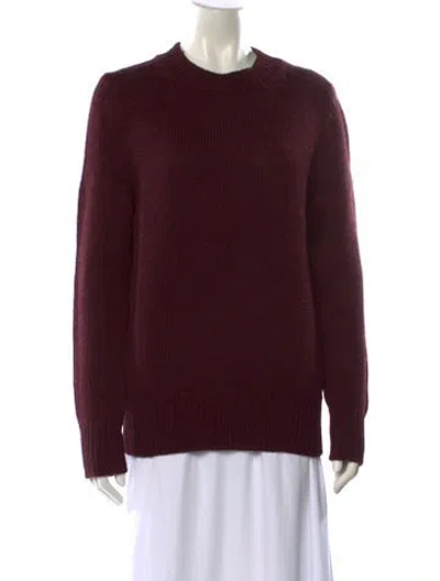 Pre-owned Bottega Veneta Wool Crew Neck Sweater In Burgundy