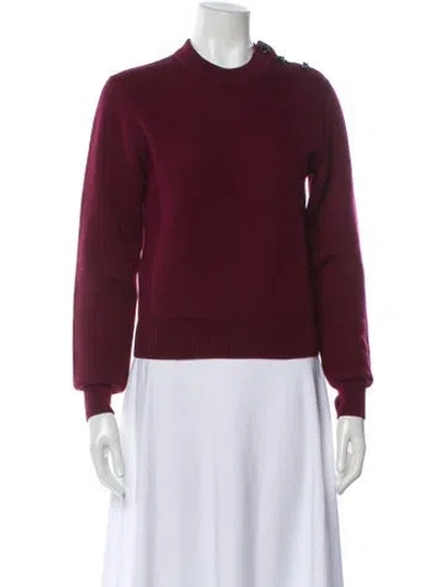 Pre-owned Bottega Veneta Wool Crew Neck Sweater In Burgundy